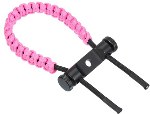 QUARKZMAN Bogenschießen Bogengelenkriemen 15.75 Zoll Hellrosa | 1 Stück, 550 Paracord Band, Compound Bogen Stabilisator & Handschlaufe Träger Bogen Stabilisator, Für Bogenjagd Schießen