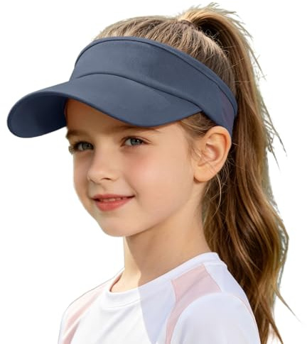 Casquette Visière Enfant pour Filles Garçons Visière de Sport Élastique Respirante Protection Anti-UV pour Tennis Golf Plage été et Plein Air Adaptée aux Enfants de 3 à 10 Ans