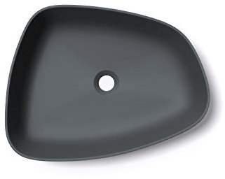 Mai & Mai Waschbecken Aufsatzwaschbecken aus Mineralguss Waschschale Waschtisch für Bad & Gäste-WC in Anthrazit matt Col806