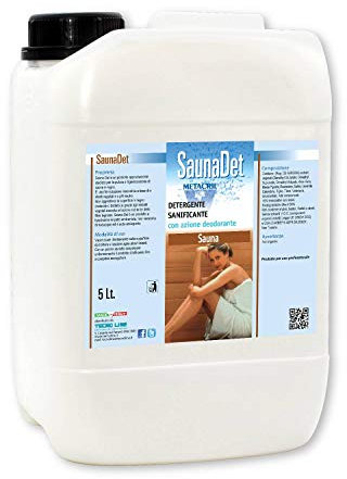 Tecnoline Metacril SaunaDet 5 Litri + Flacone Vaporizzatore, Detergente e Igienizzante per Sauna a Base Naturale