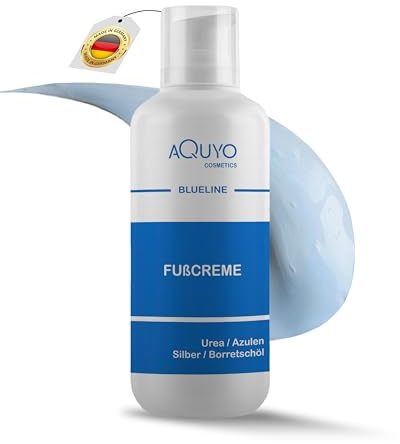 Blueline Fußcreme gegen Hornhaut und Fußpilz (500ml) | Creme für trockene, rissige Füße und Entzündungen der Haut | Fusscreme mit 15% Urea | Fusspflege zur Behandlung von Schrunden
