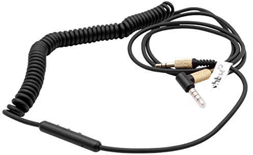 vhbw Audio AUX Kabel kompatibel mit Marshall Woburn 2 Kopfhörer - Audiokabel 3,5 mm Klinkenstecker, 150 cm Gold Schwarz