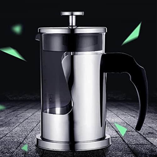 French Press Kaffeebereiter, Hitzebeständige Langlebige Borosilikatglas Kaffeekanne, 304 Edelstahl Handfilter Kaffeepresse/ Teekocher Mit 3 Filtern, Leicht Zu Reinigen, Für Camping-Reisegeschenke