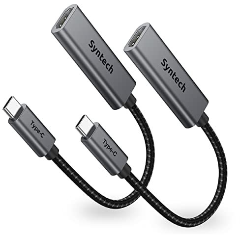 Syntech USB C auf HDMI Adapter 4K[2er Pack] Thunderbolt 3 auf HDMI Adapter, kompatibel mit MacBook Pro 2020 MacBook Air 2020 iPad Mini 6/Pro/Air 2021 iMac 2021 Surface Pro 8/X Go Studio Galaxy Dell