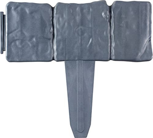 Clôture de jardin effet brique – Bordure parfaite pour les bordures et les chemins (gris)