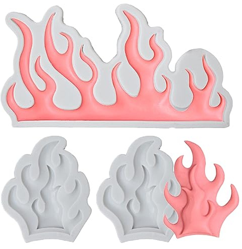 3 Stück Korallen-Silikonform, Feuerflamme, Kuchenbordüre, Dekoration, Fondant, Schokolade, Süßigkeiten, Backwerkzeuge, Meerestiere, Form für Harz, Polymerton, Handwerk, Schmuck