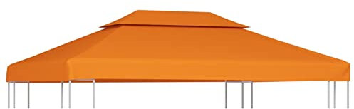 Mogou Pavillon-Ersatzdach, Pavillon Ersatzdach, Faltpavillon Dach, Gartenpavillon Dach, Ersatzdächer Für Pavillons, 310 g/m² Orange 3x4 m