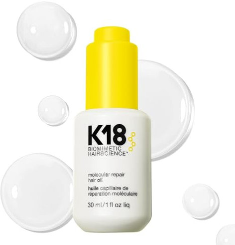K18 Molecular Repair Hair Oil, Weightless Oil for Stronger, Healthier Hair, Suitable For All Hair Types, 30ml