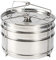 Akozon Dampfentsafter Edelstahl Einkochtopf Entsafter Topf Stapelbarer 3-Etagen-Dampfkocher Dampfgarer Set Kochen Lebensmittel Druck Topf Zubehör