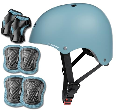 KORIMEFA Kinder Fahrradhelm für 3-13 Jahre Jungen Mädchen, Skaterhelm mit Knie-, Handgelenk- und Ellbogenpolster-Set, Kinderhelm Helm für Fahrrad Roller Skateboard Laufrad Klettern