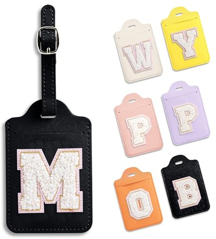 Anntry Gepäckanhänger, Kofferanhänger mit Adressschild, PU Leder Reise Koffer Tags, Namenschild ID Etikett für Geschäftsreise, Flugreisen, Paare Hochzeit Reisegeschenk