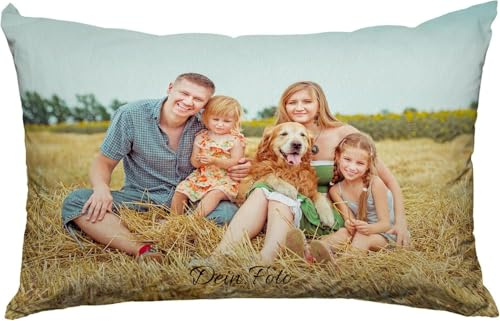 MFGCH Personalisiertes Kissen Fotokissen, Seitenschläferkissen, Doppelseitiger Druck Fotokissen, Optionaler Kisseneinsatz,Personalisierte Geschenk-Idee, Geburtstag, Valentinstag,40X60cm