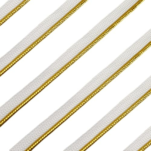 HOBBIESAY 35m Rohr Trim mit Metallic 12mm Single Fold Bias Band Polyester Bindeband Gold Flache Schnur Trim für Home Decor Tieback Kleidung Draperies Handwerk Nähen