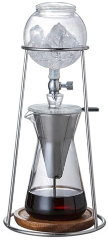 Drip Tower Coffee Maker, Glass Slow Drip Coffee Maker Cold Brew Tower, with Adjustable Valves, Portable Ice Coffee Makers, Coffee Lover Housewarming Gift