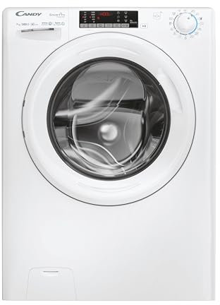Candy Smart Pro Inverter Lavatrice Slim 7 Kg, Libera Installazione, Carica Frontale, Classe A-10%, 1300 Giri, 16 Programmi, 76 dB, Connessa, Cicli Rapidi, AxLxP 85x60x45 cm, Bianca - CO4 374TWM6/1-S