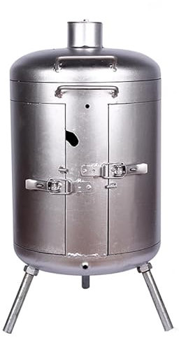 Baril de Charbon de Bois pour Barbecue, Baril de Barbecue, Cylindre de Barbecue pour poêle Suspendu, Gril Suspendu au Charbon de Bois, Acier épaissi, Puissance de feu réglable, avec thermomè