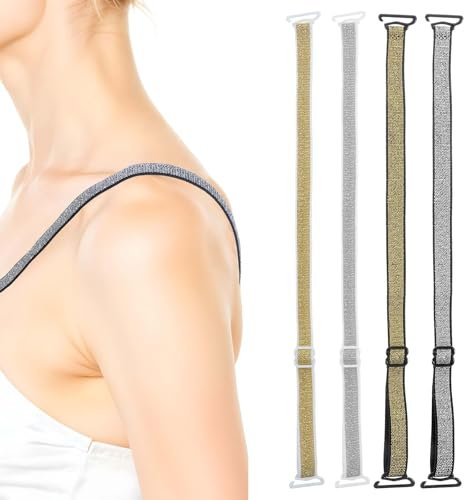 4 paia di bretelle per reggiseno da donna, regolabili di ricambio per biancheria intima, multicolore, 36 cm