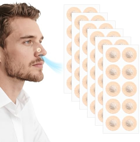 Jocanova Intake Breathing Nasal Strip, 60 Stück Magnetische Nasenpflaster, Magnet Nasenpflaster, Intake Breathing Magnetischer Anti-Schnarch-Nasenstreifen, ohne Magnethalter (braun1)