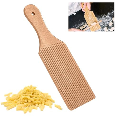 24 × 7cm Tagliere Gnocchi Legno, Pasta Board Gnocchi Roller, Tagliere per Gnocchi con Manico, Tagliere per Pasta Gnocchi, Riga Tagliere Pasta Board, per Fare burro pasta