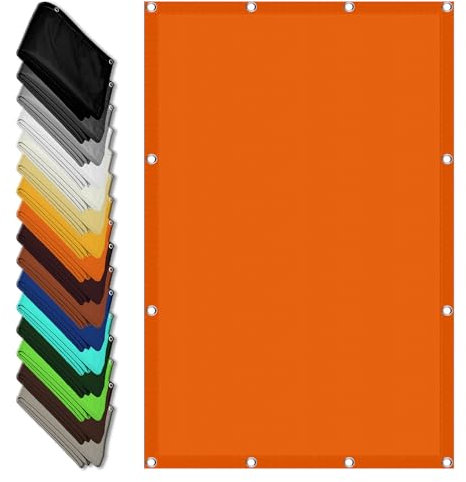 Vela Ombreggiante Impermeabile 4 x 6 m Protezione Raggi UV Facile da Installare Telone Ombreggiante con Corde e Occhiello per Terrazza Giardino e Balcone, Arancione