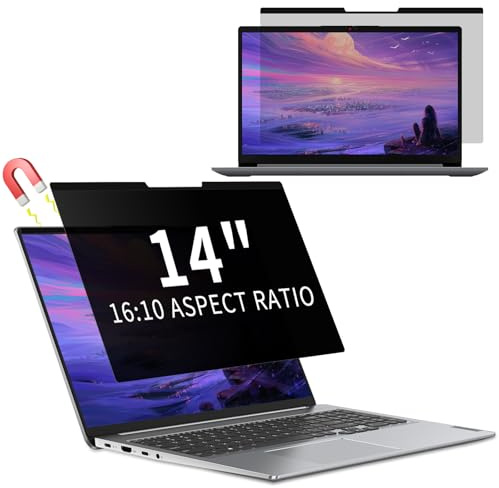 KiimLaa Filtre de Confidentialité pour 14 Pouces, Magnétique Amovible Protection D'écran Anti Lumiere Bleue, Anti Espion Protecteur d'écran pour Ordinateur Portable 14 16:10 (309 * 198) mm