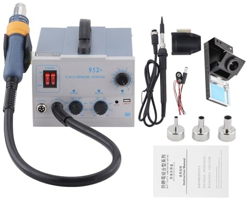 Torvex Soldering Station, 2-in-1 Hot Air Rework Station and Desoldering Tool with Adjustable Heat for PCB Repair, Electronic Component Removal and Workshop Soldering Tasks