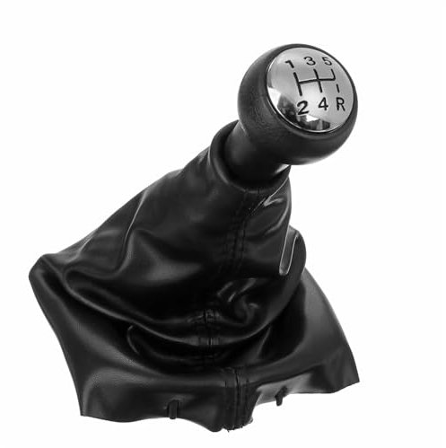 Ropaix Pomo Cambio Marchas para Peugeot 207 307 307CC 308 Palanca Cambios Palanca Cambios Cuero PU De 5 Velocidades Perilla De Palanca De Cambios Cubierta De Bota Perilla Cambio Marchas