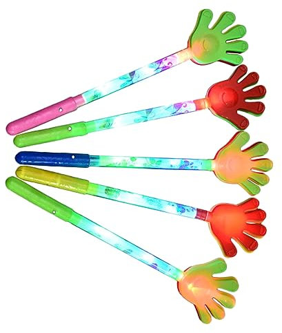 HEMOTON 5 Piezas de Palmas de Mano Luminosas de Plástico que Emiten Sonido para Eventos Deportivos y Fiestas Efecto Flash