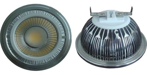 YXJX low voltage bulbs, Lot de 4 spots LED COB AR111 9 W AC/DC 12 V G53, non dimmables, lampe en cristal d'aluminium(Cold white)