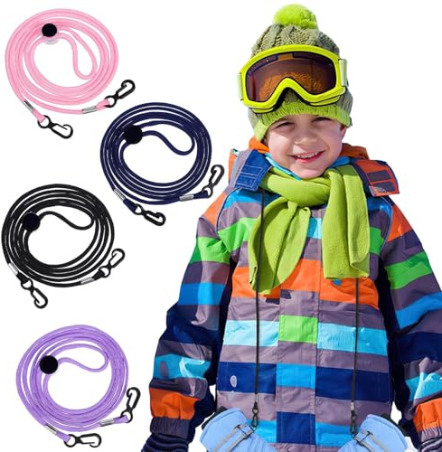 Clip per Guanti per Bambini, Guanti Invernali per Bambini Regolabili da 180 cm, 4 Pezzi, Con Cordino Anti-Smorimento, Cordino Anti-Smorimento per Adulti e Bambini