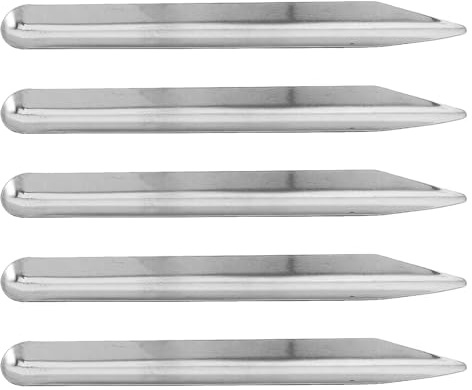 ERINGOGO 5 Pezzi Micro Spatola da Laboratorio in Acciaio Inox 5 Pezzi Punta Arrotondata, Paletta per Miscelazione e Trasferimento Polveri, Utensile Preciso per Chimica e Biologia