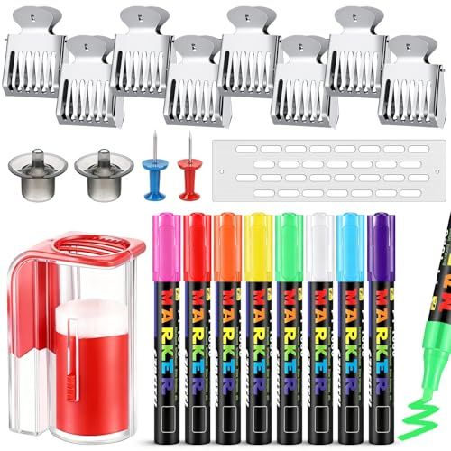 Naucoos 26 Pcs Queen Bee Marking Kit with Queen Bee Marking Bottles Marker Pens Catcher Cage Plastic Clips Beehive Entrance Gate Bees Cell Cups Push Pins for Beekeeping Supplies