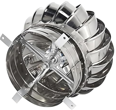 Comignolo Girevole in Acciaio Inossidabile, Cappello Eolico per Canne Fumarie e Camini, 75 110 160 200 300 400 500 mm Tappo Antipioggia per Tetto per Tubo di Scarico Fumi(150mm/5.9in)