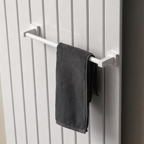 KRONWELL Handtuchhalter Heizkörper - ausziehbar - Handtuchhalter Magnetisch - Badheizkörper Handtuchhalter aus Edelstahl - Magnet Handtuchstange Heizung - Designed in Germany - Weiß
