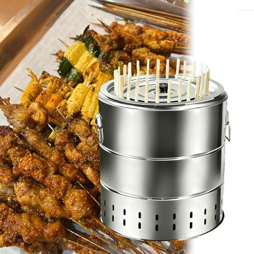 Portable Smokeless Charcoal BBQ Grill with 360° Oil Separator - Ideal for Family Picnics Outdoor Cooking & Camping - Multifunctional Hanging RS-30 Grill