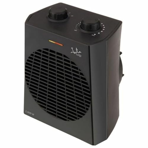 JATA TV74 - Calefactor Baño Eléctrico con Termostato Ajustable, 2000 W, 2 Potencias de Calor y Ventilador, Calentamiento Rápido, Protección Sobrecalentamiento, Asa de transporte