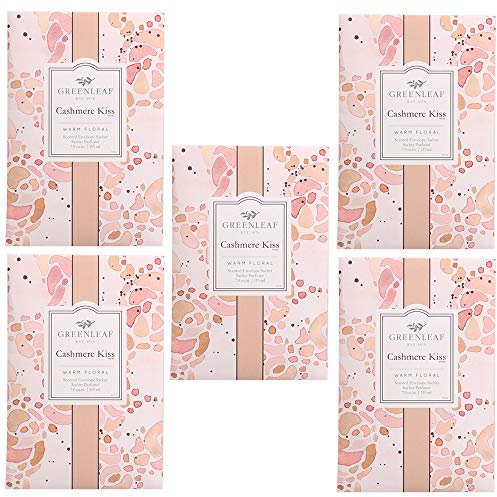 5 x Greenleaf - CASHMERE KISS - Duftbeutel für Schränke - Packung mit 5 Beuteln 11,5 x 17 cm - Düfte und Düfte für zu Hause