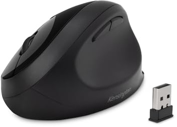 Kensington Wireless Ergonomic Mouse - Pro Fit Ergo Dual Wireless Mouse For Laptop / Desktop / PC / Gaming, with 2.4G USB or Bluetooth Connection, 3 DPI Settings & 5 Buttons - Black (K75404EU)