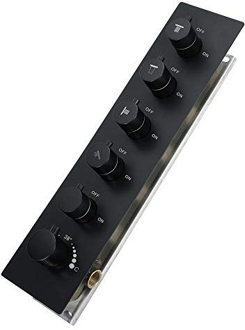 GLYYR Duscharmatur Duschthermostat Messing 5 Funktion Eingebettet Brausenschalter Heißen und Kalten Schalter zu Steuern, Schwarz