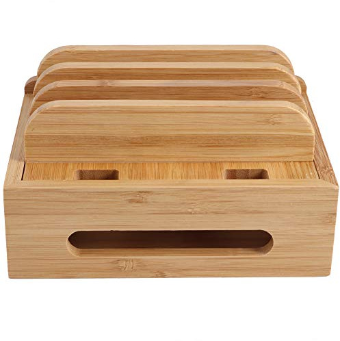 Haofy Support de Stockage en Bambou pour Bureau, Organisateur Téléphone Tablette, Tiroir Range Télécommande, Compatible avec Divers Appareils, Suitable for Maison Bureau Voiture