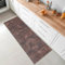 parpyon® Tappeto cucina Antiscivolo Lavabile BAMBOO passatoia al metro tappeto multiuso Finitura decapata shabby Chic tappeti bagno in legno resistente (MARRONE ANTICO, 120 CM)