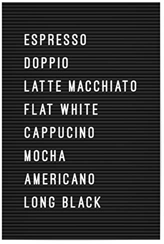 artboxONE Poster 60x40 cm Typografie Letterboard Kaffee hochwertiger Design Kunstdruck - Bild Board Board Coffee
