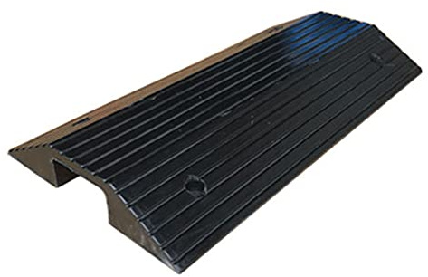 LSMK Bridge Ramp for Wheelchair Access, Non-Slip Rubber Threshold Ramp, Black, 19.69 L x 39 W x 7.5 H, 600 lbs Capacity
