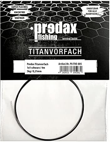 Predax 0,21mm 5kg Titanvorfach 1x1-4m Titanschnur für Spinnvorfächer, Spinnmontage, Raubfischschnur, Schnur, Stahlvorfach, Hechtvorfach