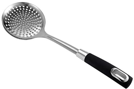 ROYAL CUISINE Kitchen Skimmer Spoon Stainless Steel with Soft Grip Handle, Cooking Spoon, Slotted Spoon for Kitchen Frying Food