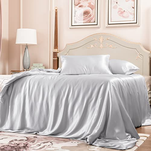 PROMEED 100% Mulberry Silk Duvet Cover Set 3pcs King, 23 Momme Grade 6A+ | Dense Non-Stick Threading Shields Against Loose Pet Hairs & Shedding Furs; Keeps Tidy Sleeping Areas Pristine for Owners