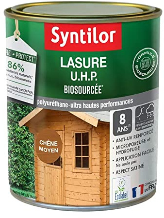 Syntilor - Lasure U.H.P. Biosourcée Chêne Moyen Satiné 1L