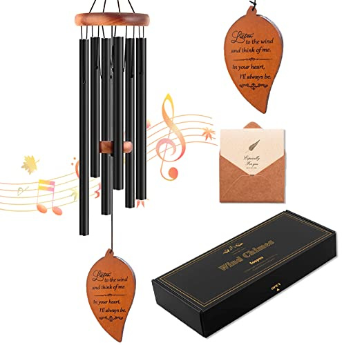 Soopau Memorial Sympathy Wind Chimes, Sympathy Gift Baskets in Memory of a Loved One Mother Father for Memorial/Bereavement/Condolence, 30 Wooden