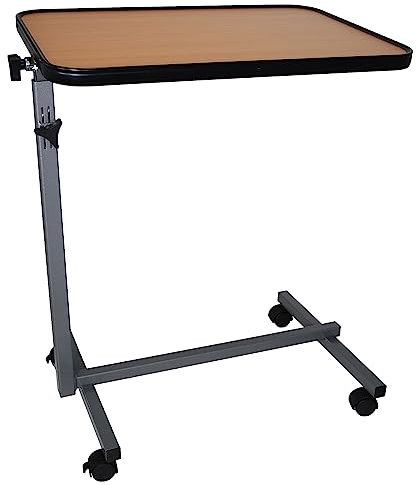 HEALTH Medical Fab Tavolino servipranzo per anziani e disabili, adatto a letti da degenza - tavolino con ruote frenanti, regolabile in altezza e in inclinazione