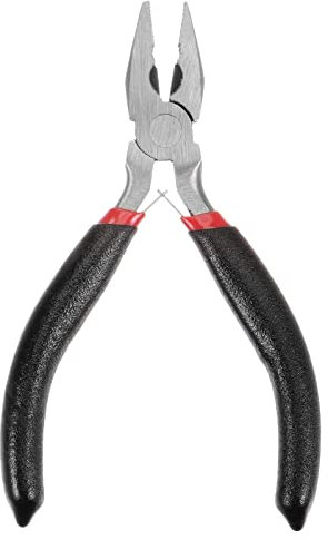 sourcing map Mini Leitungen Zangen 4.5 Kombination Präzision Zangen mit Schwarz Plastik Griff für Basteln Handwerk Schmuck Herstellung